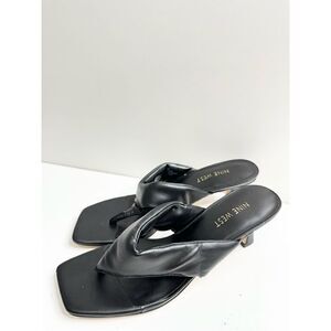 Nine West Sandals Womens Size 7.5 Black Slide Square Toe Heels‎